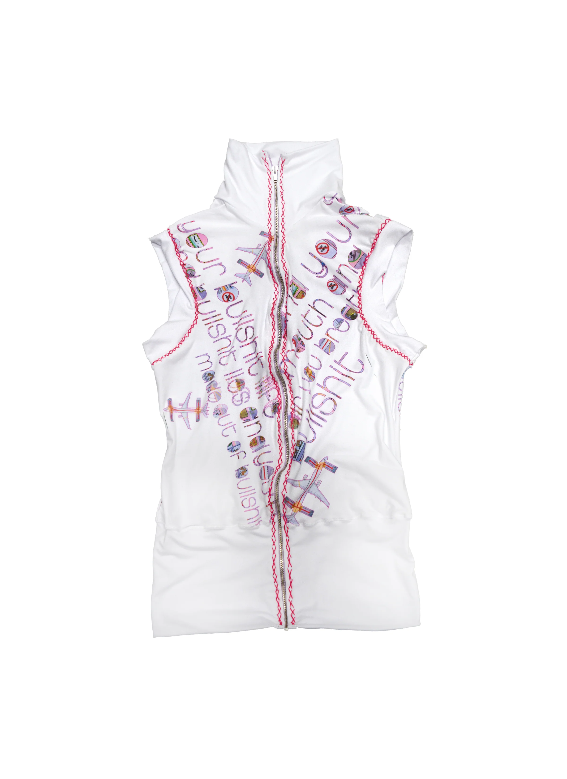 Zip Up Sleeveless Mock Neck - Image 4