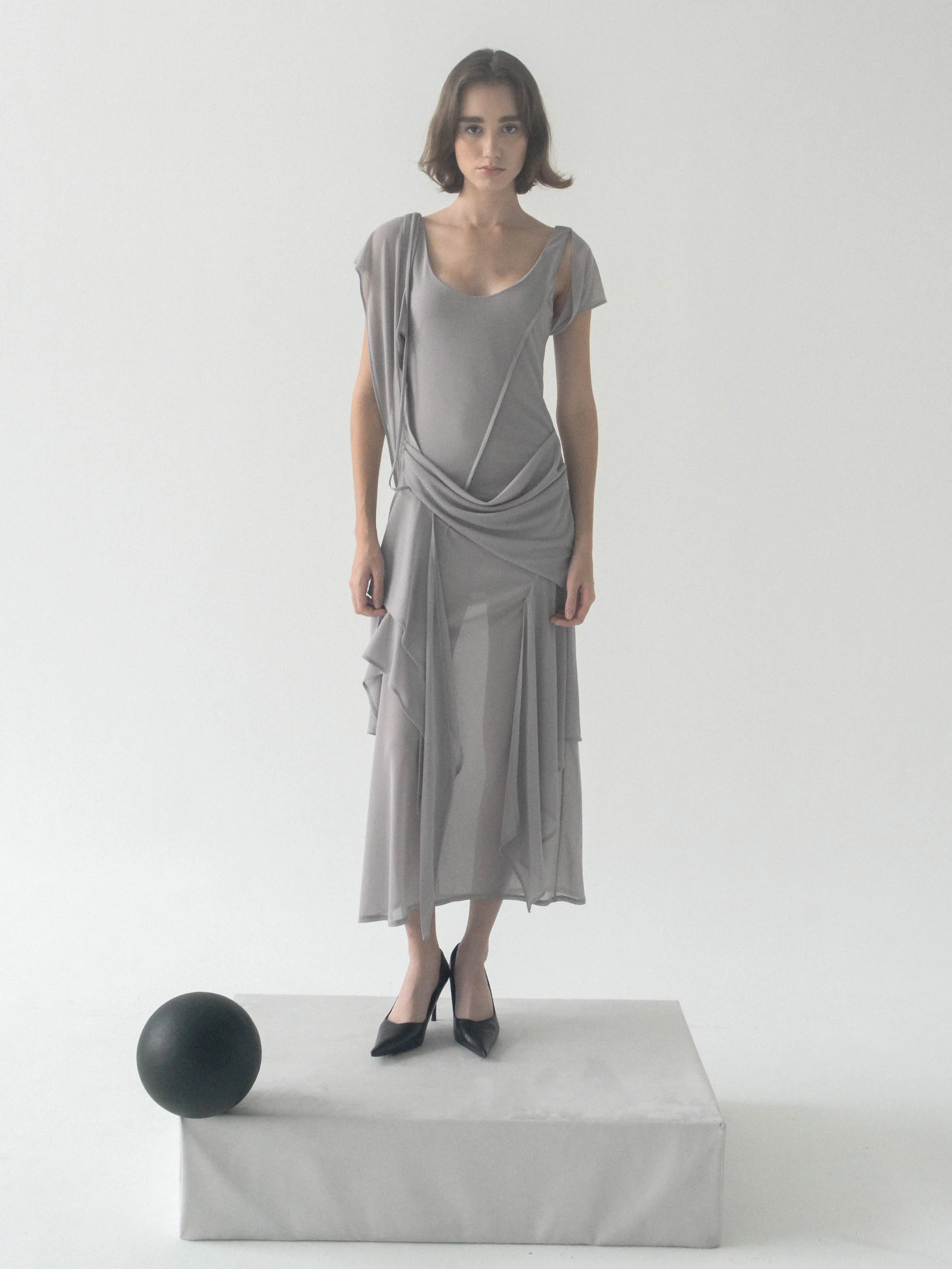 Antro Mesh Dress (Slate) - Image 3