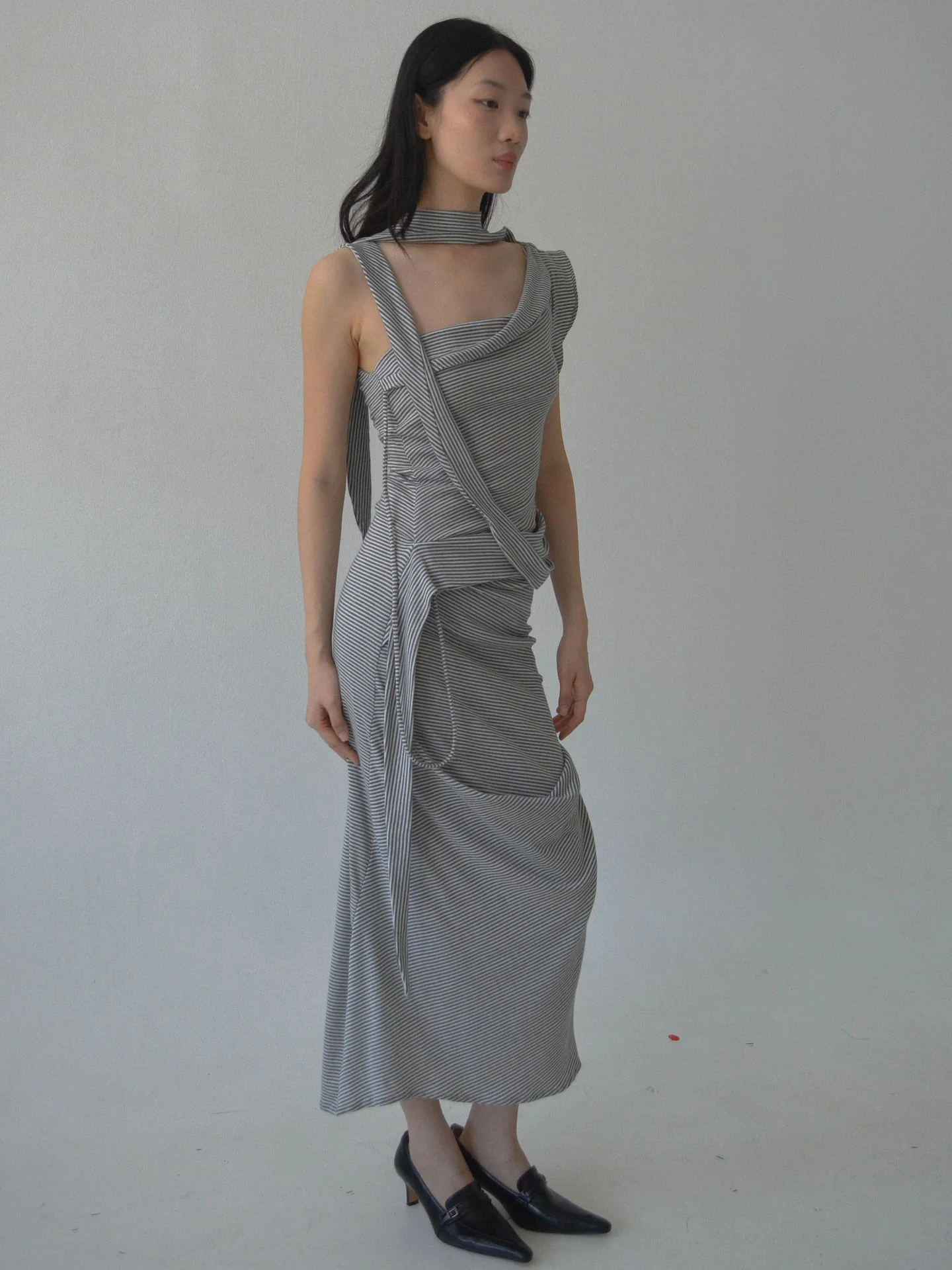 Antro Striped Dress (Gray) - Image 5