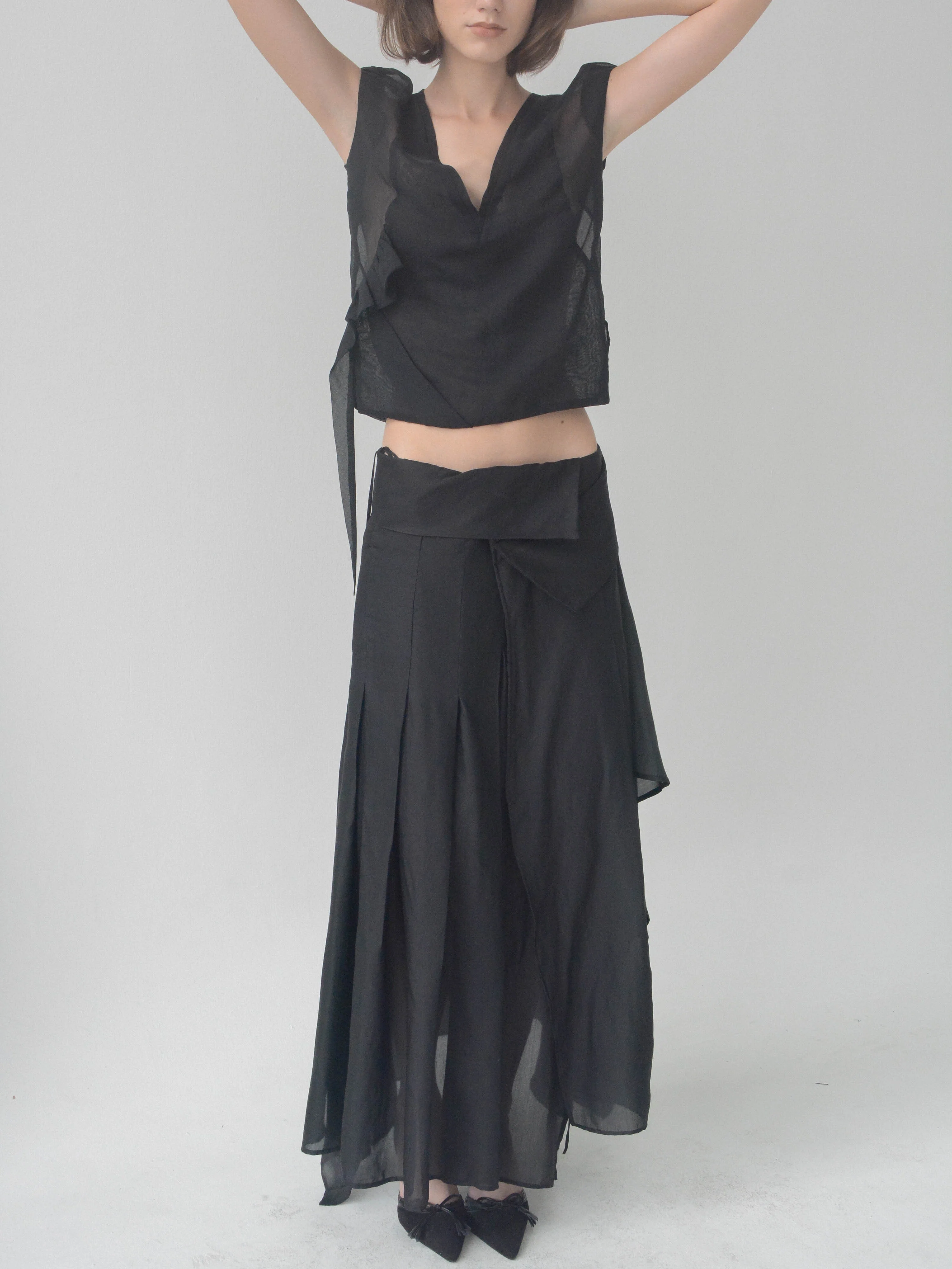 Opal Pleated Skirt (Black) - Image 3