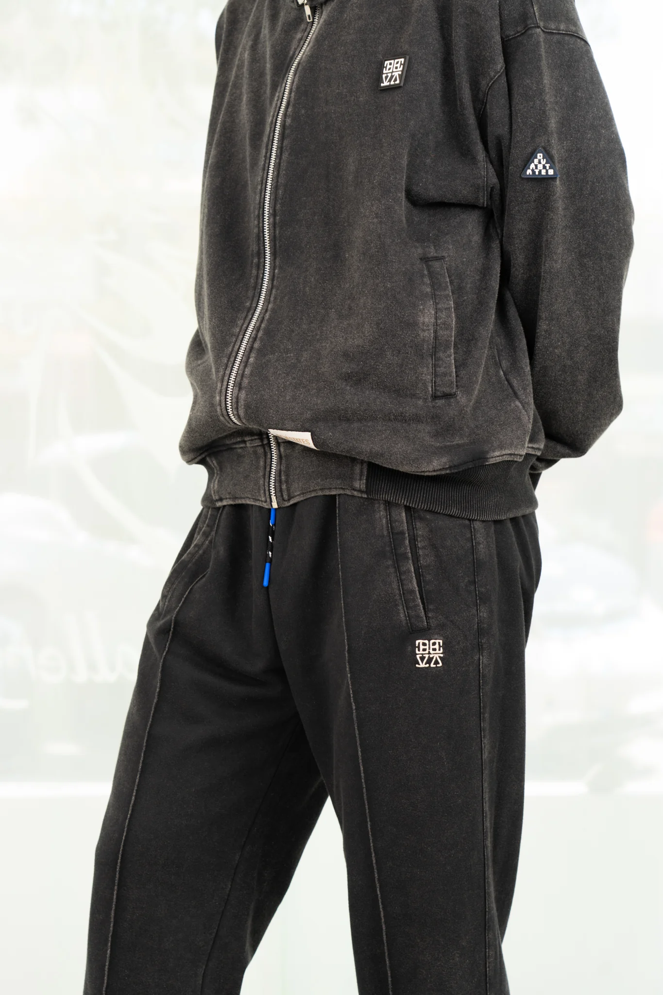 Midtown Faded Terry Trackpants (Washed Black) - Image 3