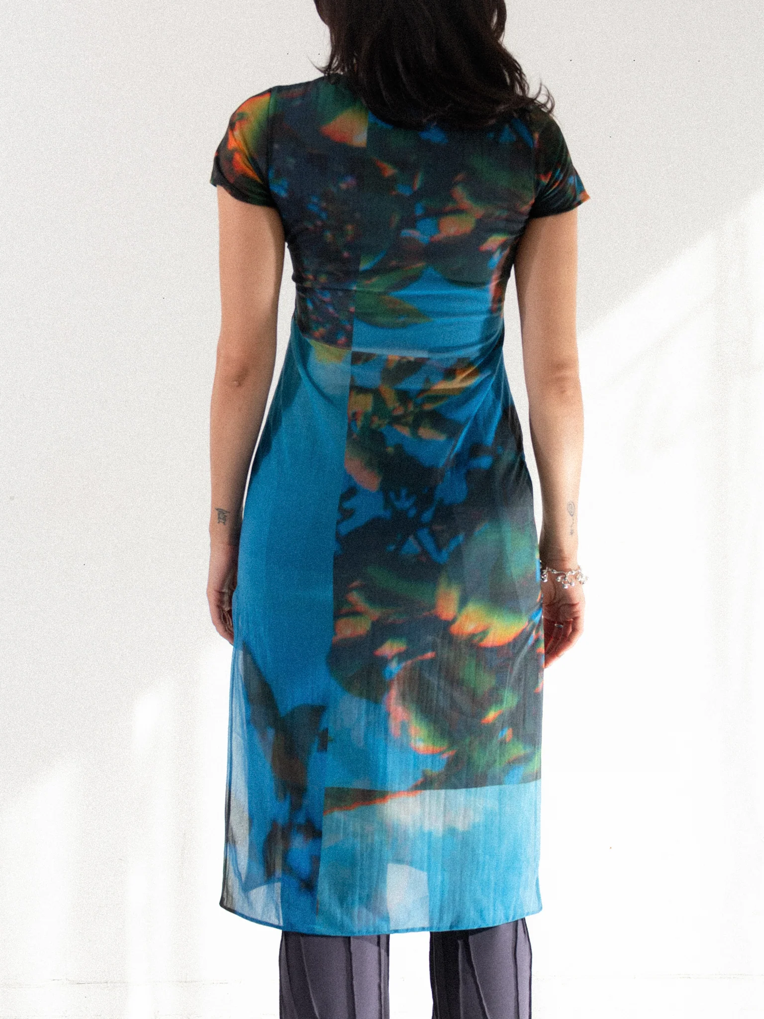 Apple Tree Mesh Midi Dress - Image 4