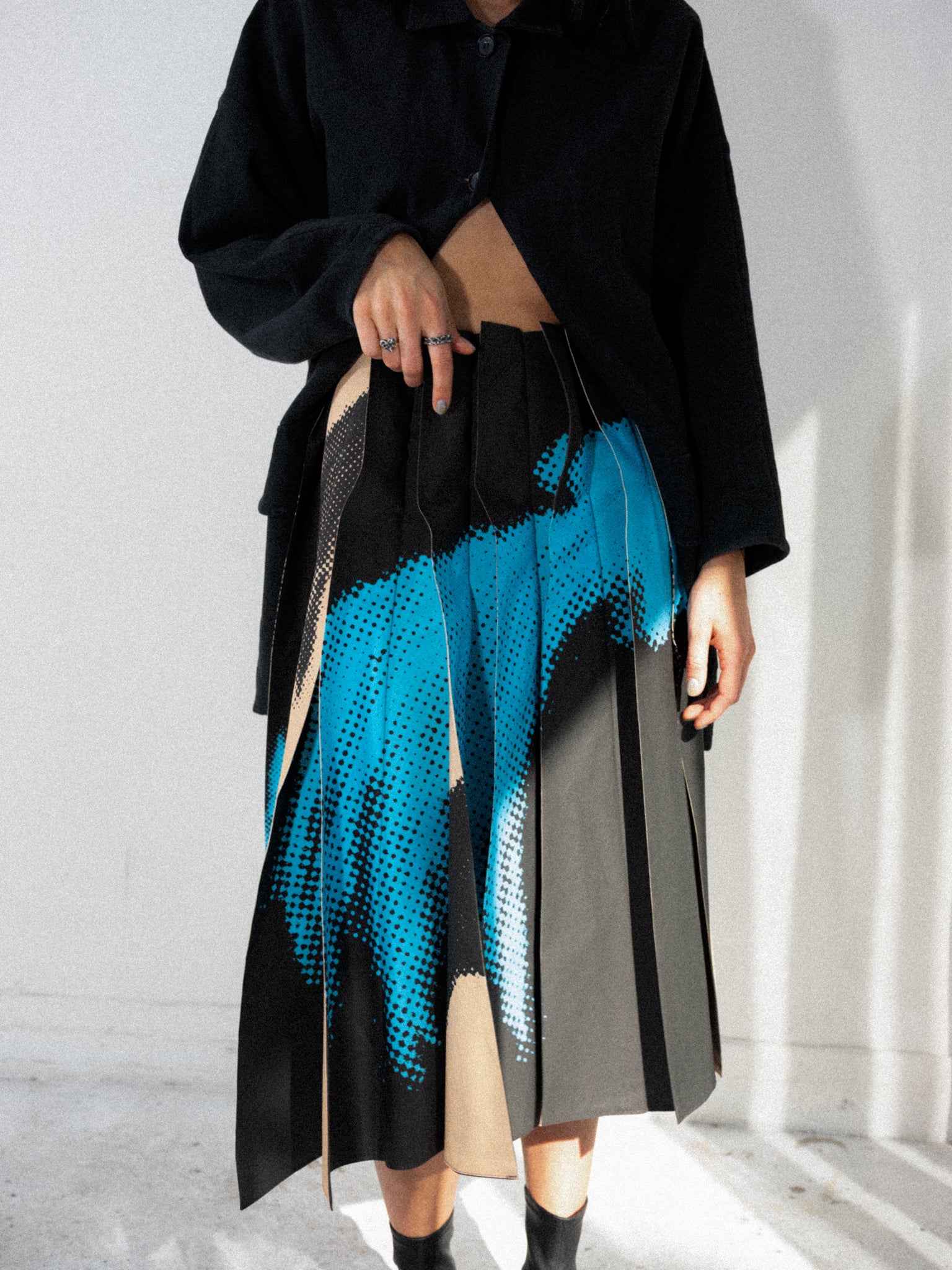 Shooting Star Flip Pleat Midi Skirt - Image 4