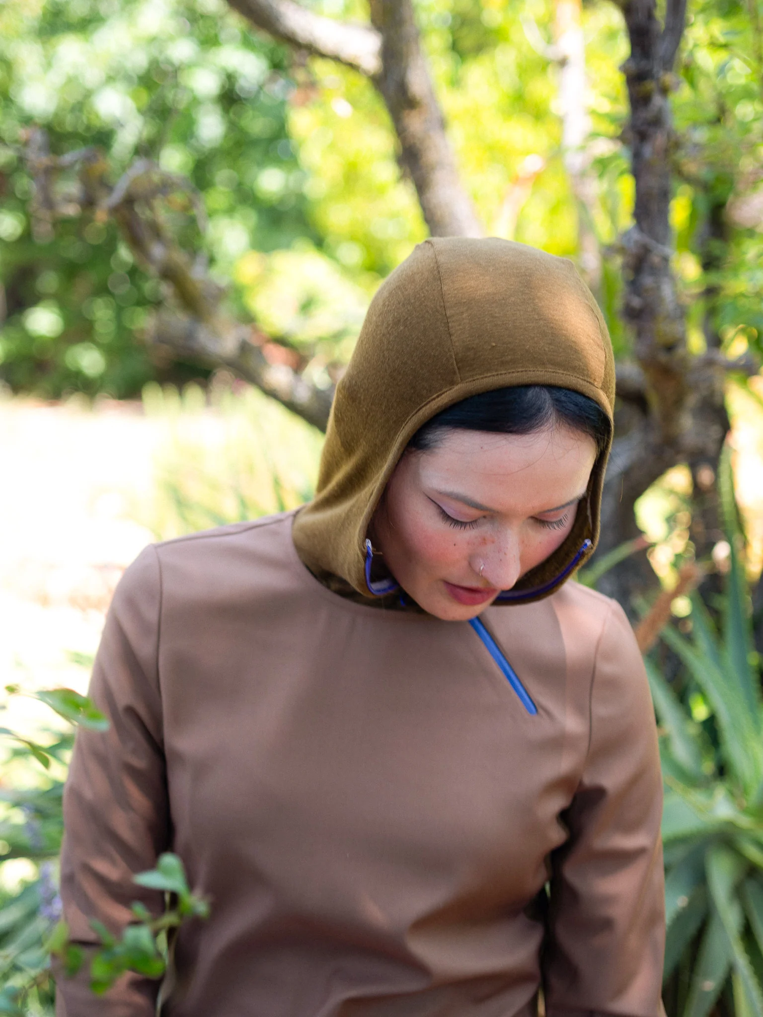 Merino Half Zip Hoodie L/S (Olive) - Image 5