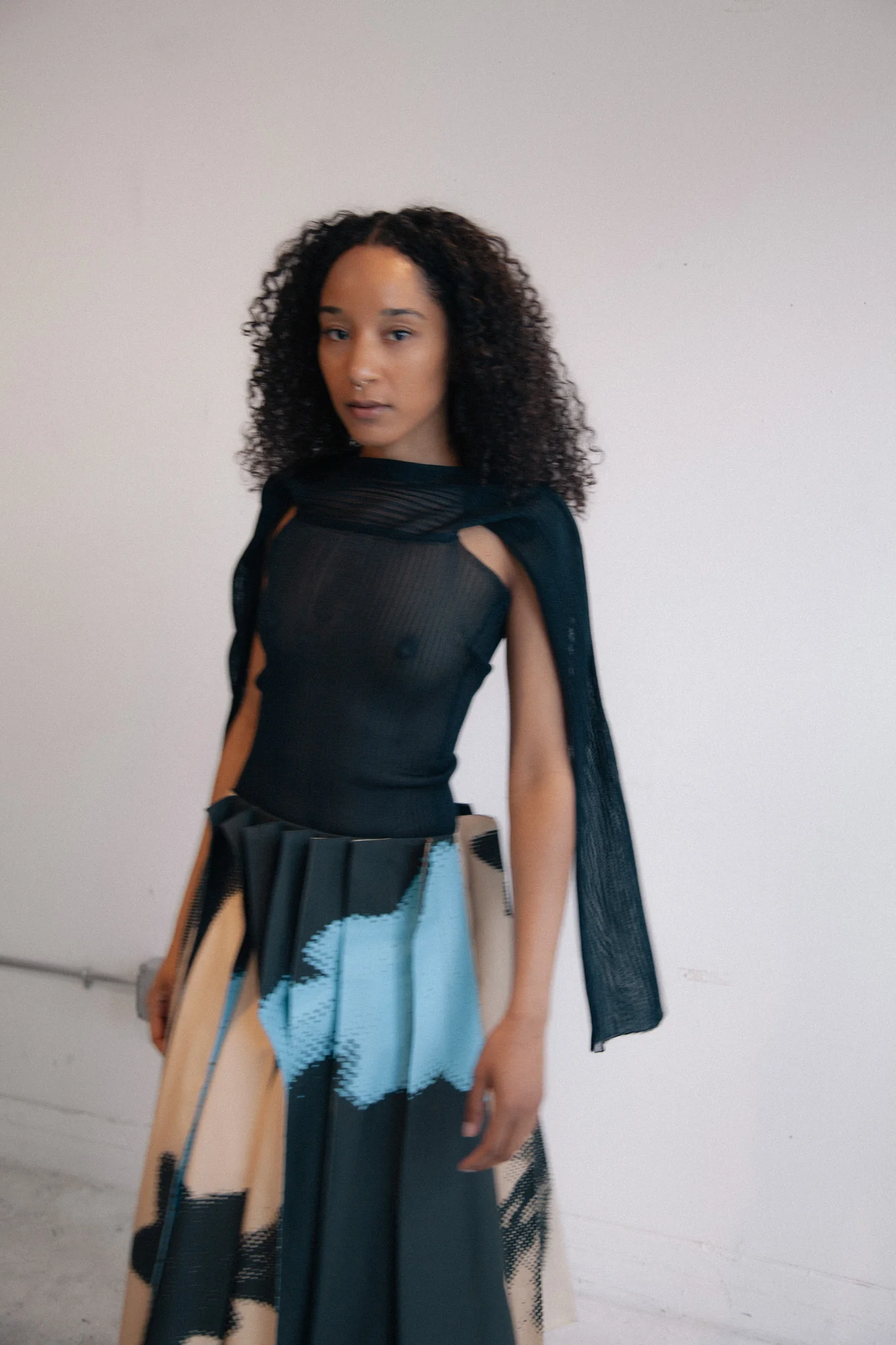 Sheer Multi-Way Top (Teal Black) - Image 4