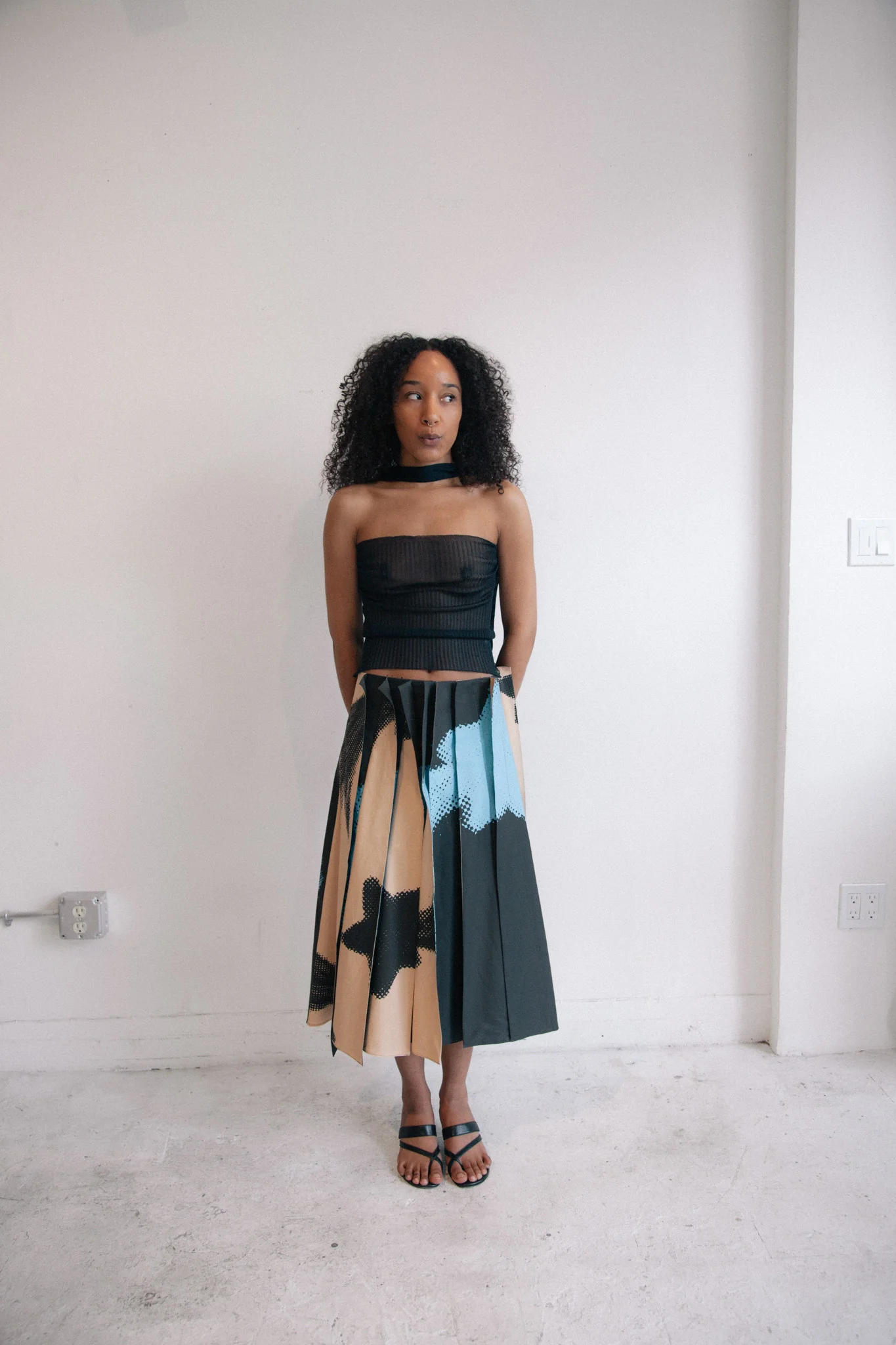 Sheer Multi-Way Top (Teal Black) - Image 5