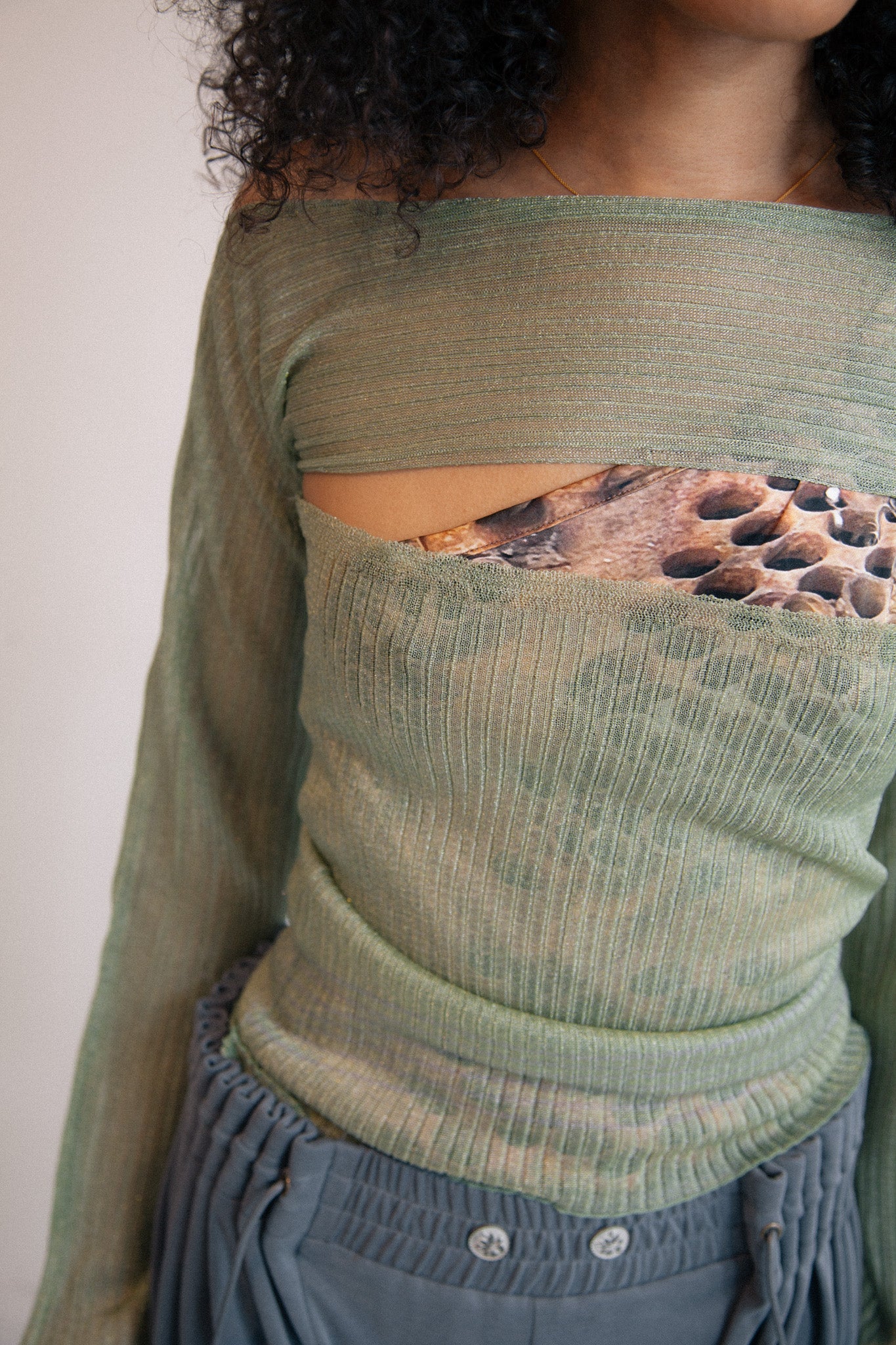 Sheer Multi-Way Top (Green) - Image 3