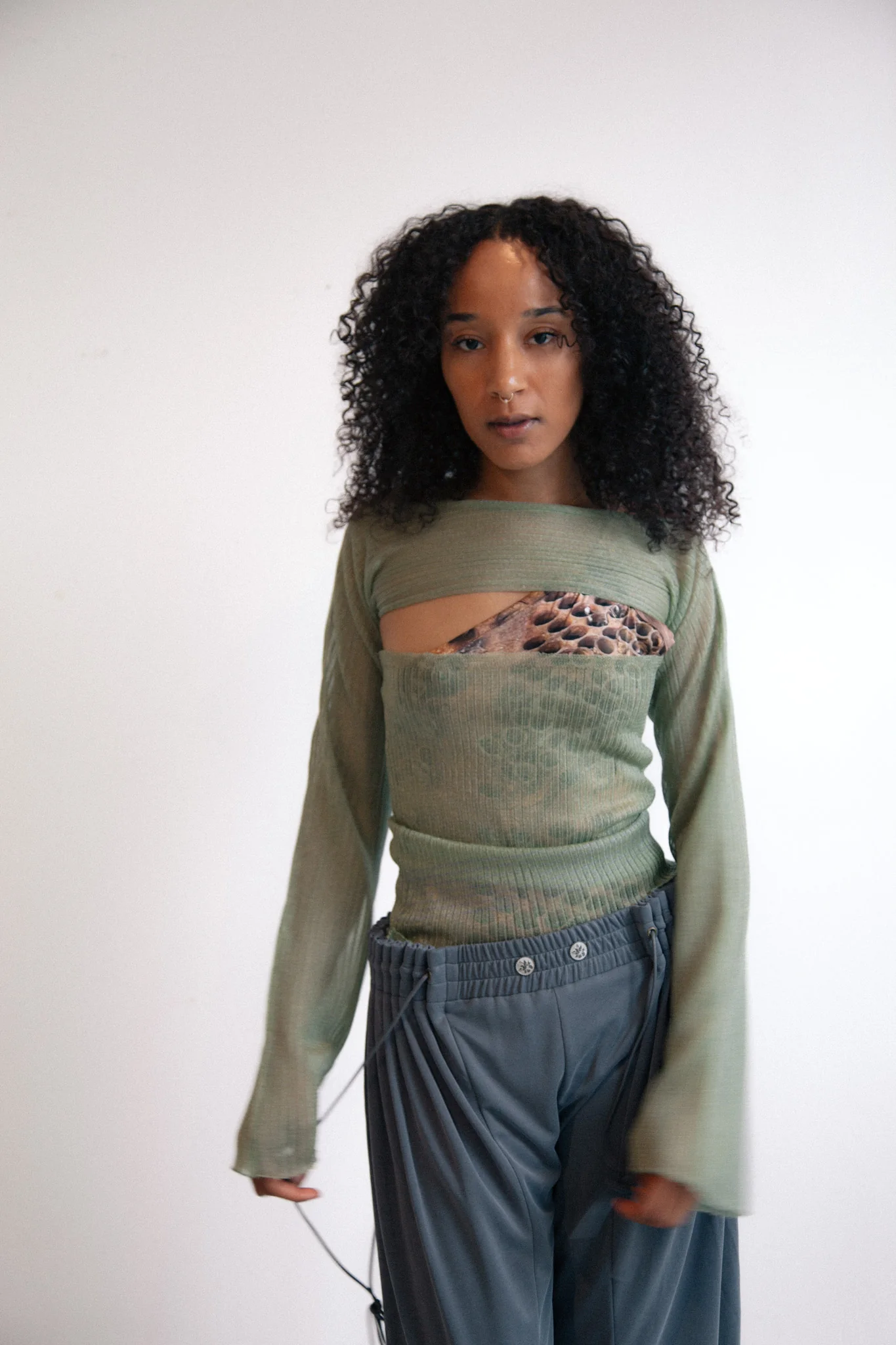 Sheer Multi-Way Top (Green) - Image 5